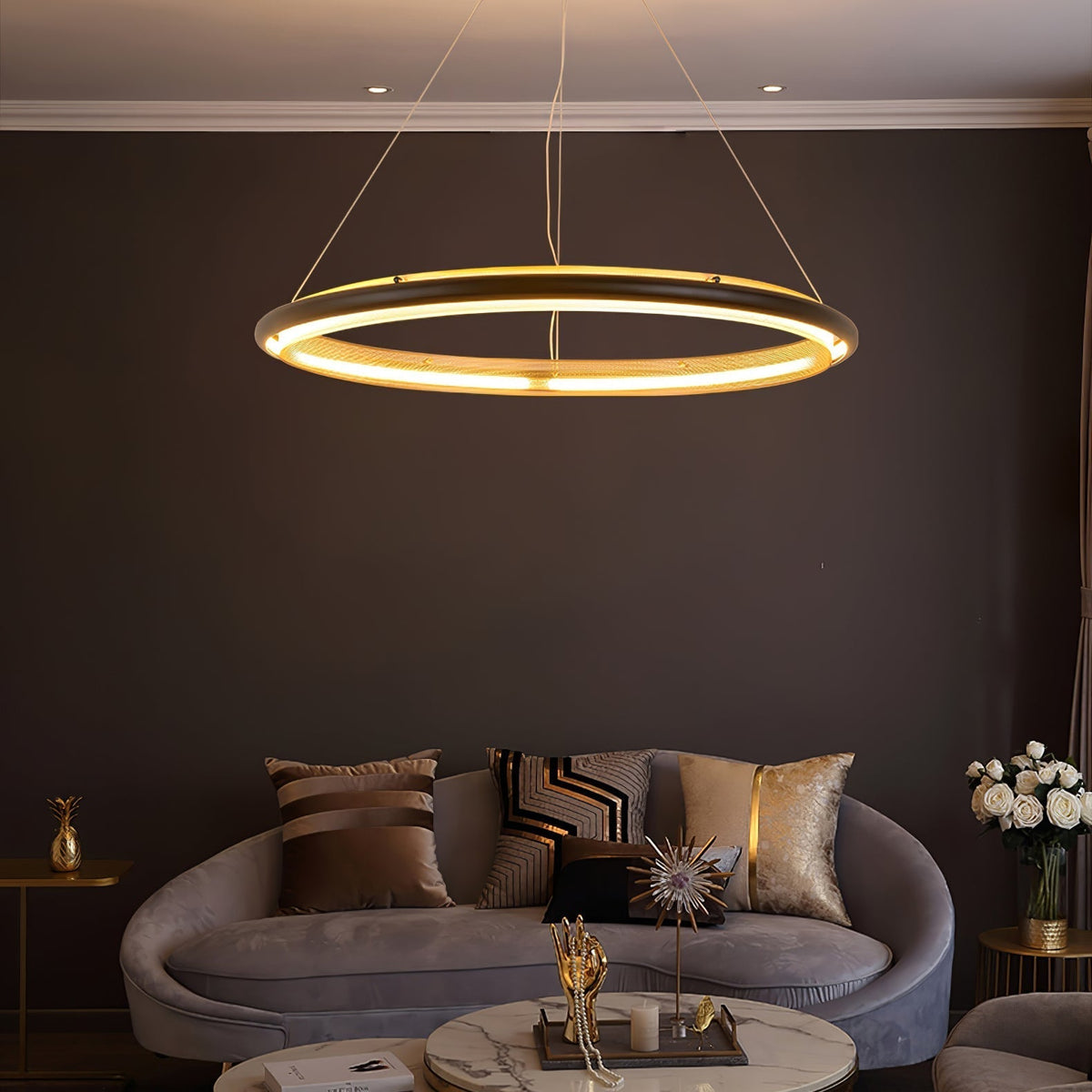 Erveliel Modern Minimalist LED Round Chandelier