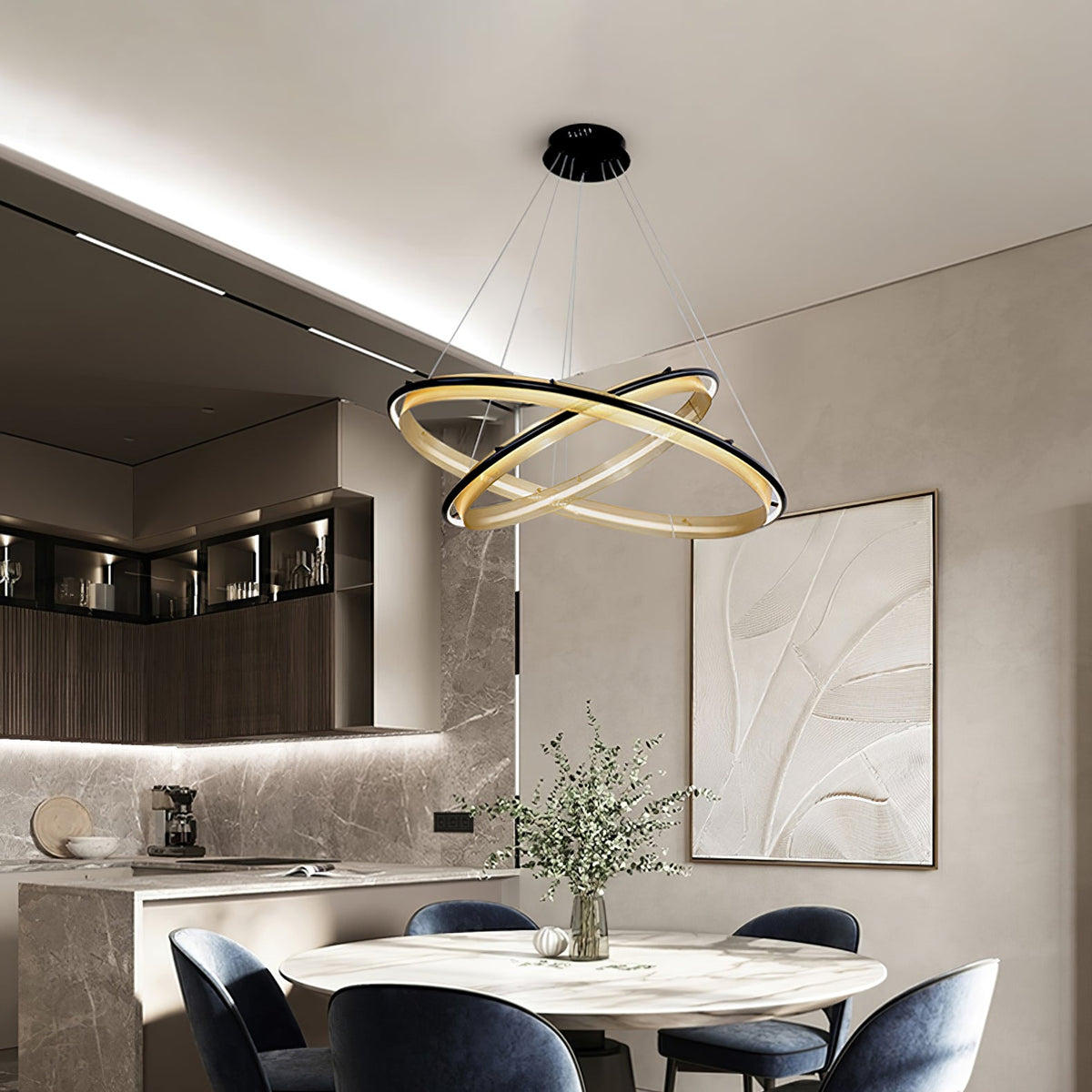 Erveliel Modern Minimalist LED Round Chandelier