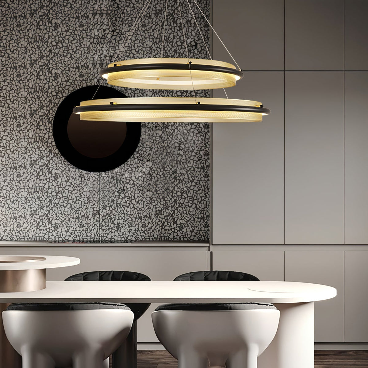 Erveliel Modern Minimalist LED Round Chandelier