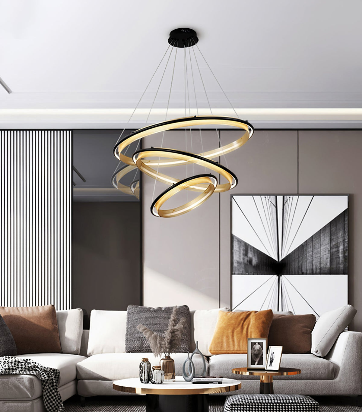 Erveliel Modern Minimalist LED Round Chandelier
