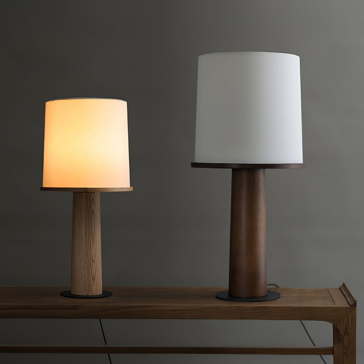 Rinirielle Wood Fabric Contemporary Table Lamp