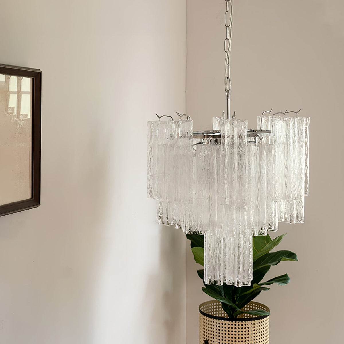 Bryndel Chandelier White Layered Tube