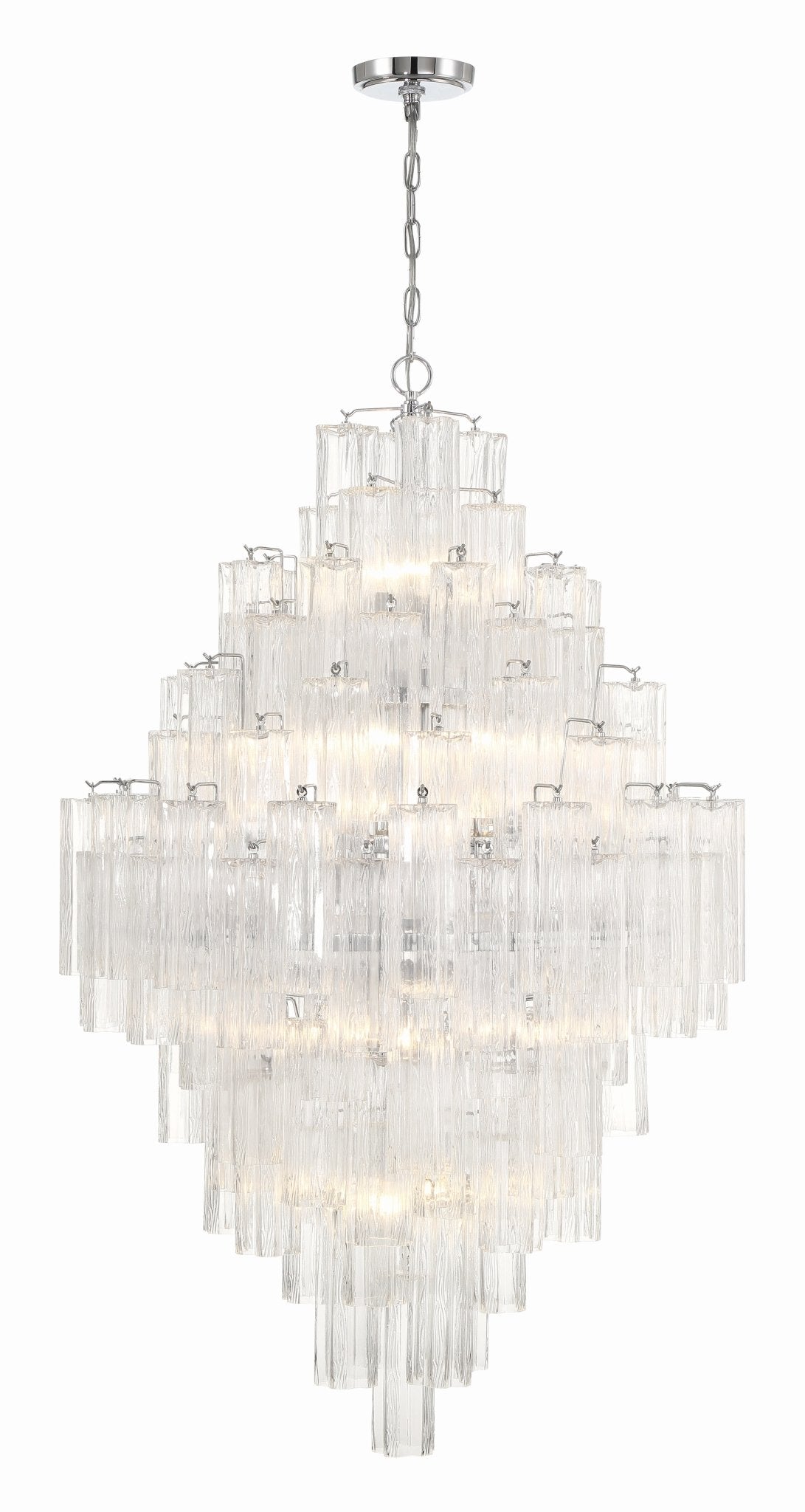Eirorelle Diamond Chandelier Glass Tube Layered Amber