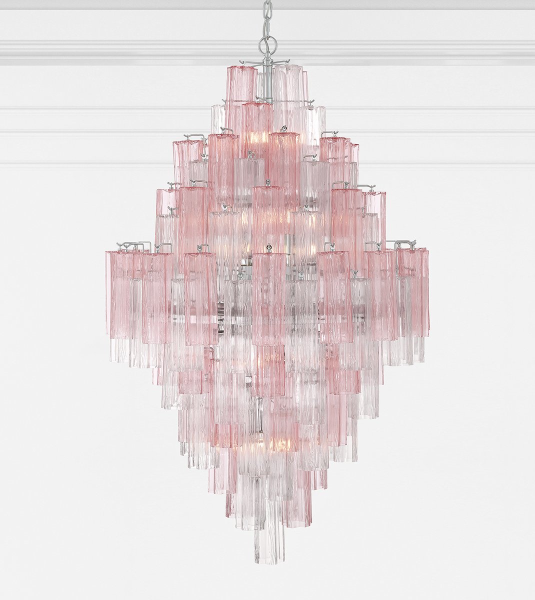 Eirorelle Diamond Chandelier Glass Tube Layered Amber