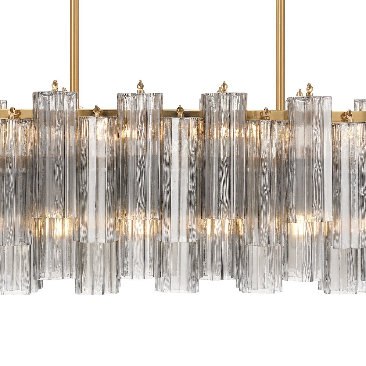 Eiriseon Linear Chandelier Glass Tube Tiered Amber