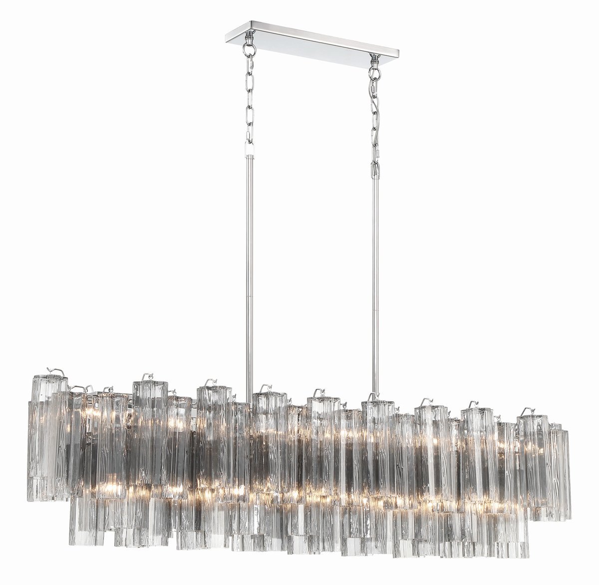 Eiriseon Linear Chandelier Glass Tube Tiered Amber