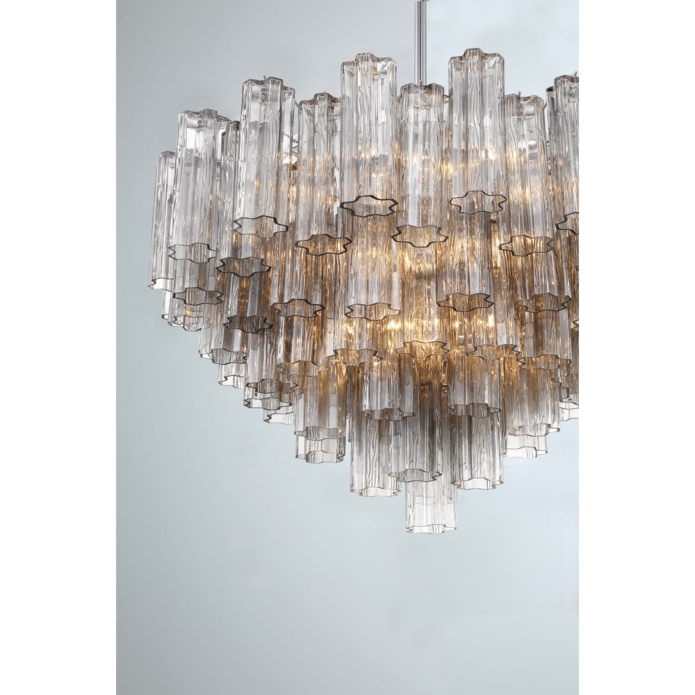 Namo Murano Chandelier Glass Tube Layered Amber