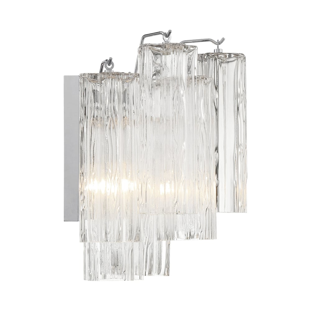 Ravo Wall Light Tronchi Glass Tube Tiered Amber Modern