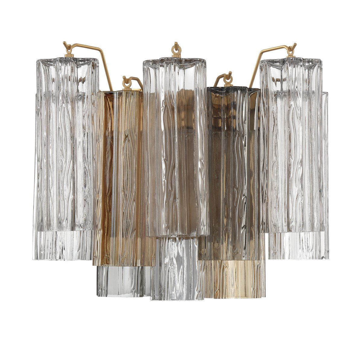 Ravo Wall Light Tronchi Glass Tube Tiered Amber Modern