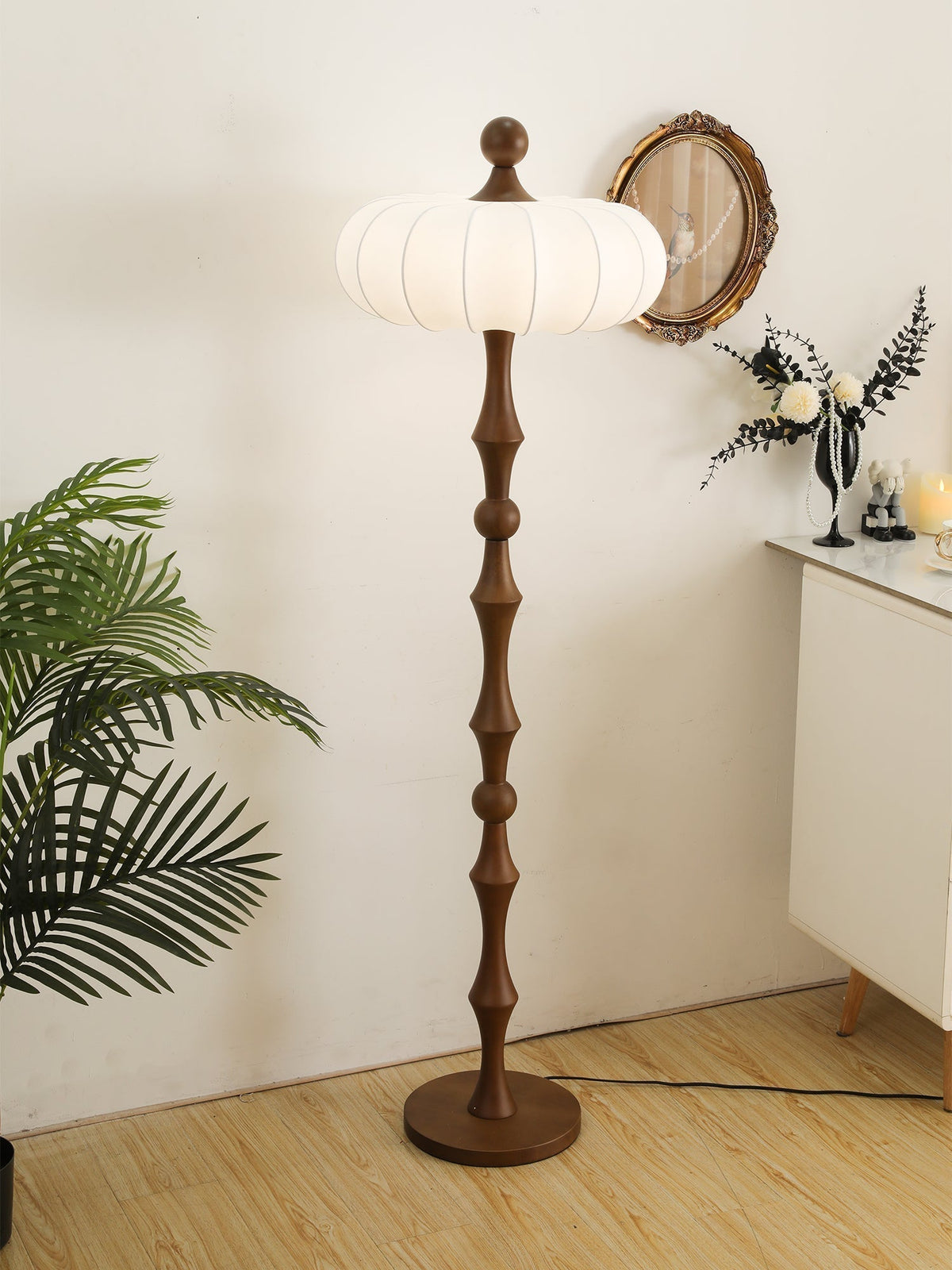 Sylirira Wood Silk Floor Lamp