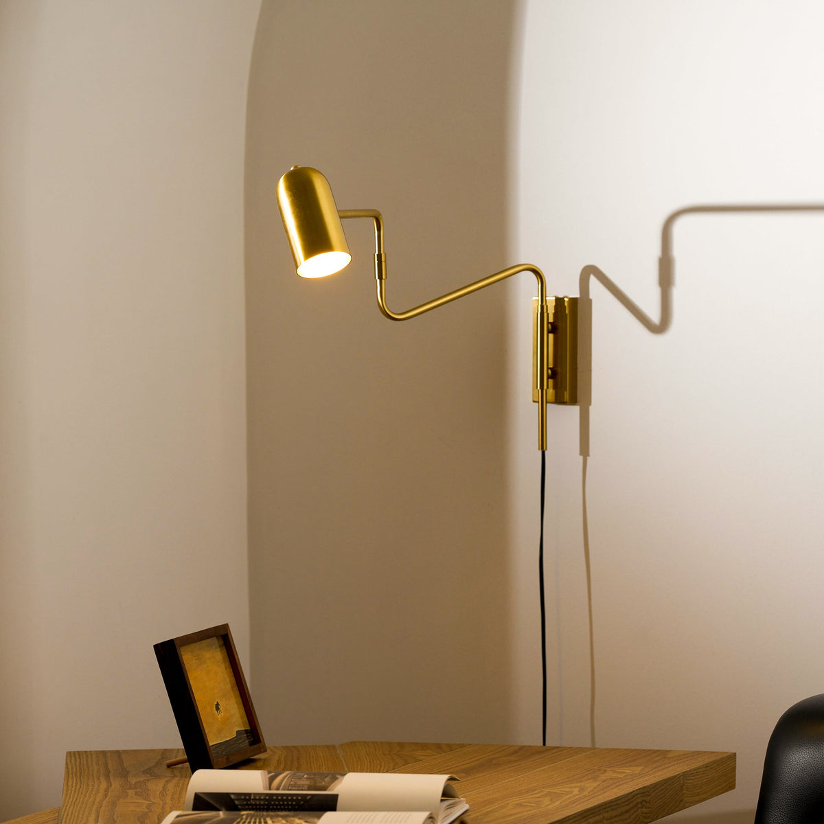 Koven Adjustable Arm Plug In Indoor Wall Light