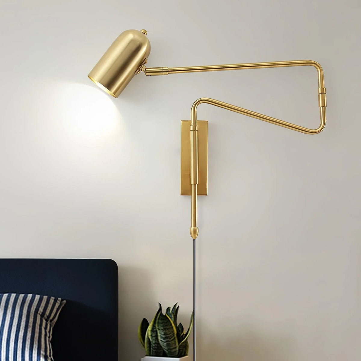 Nox Adjustable Arm Plug In Wall Lamp