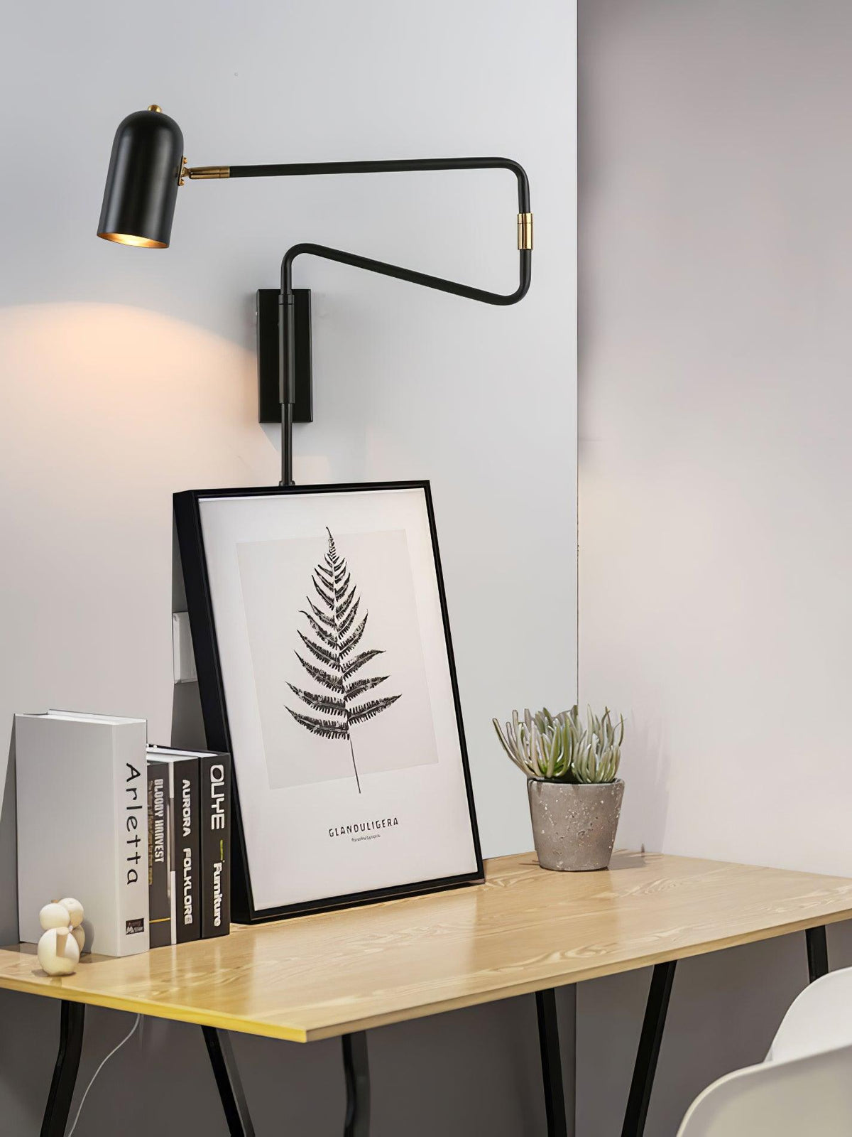 Koven Adjustable Arm Plug In Indoor Wall Light