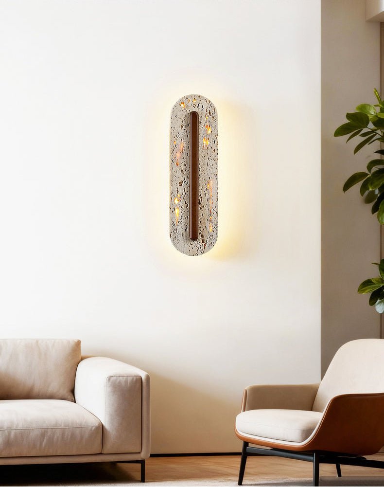 Cato Bellamont Minimalist Beige Travertine Wall Lamp