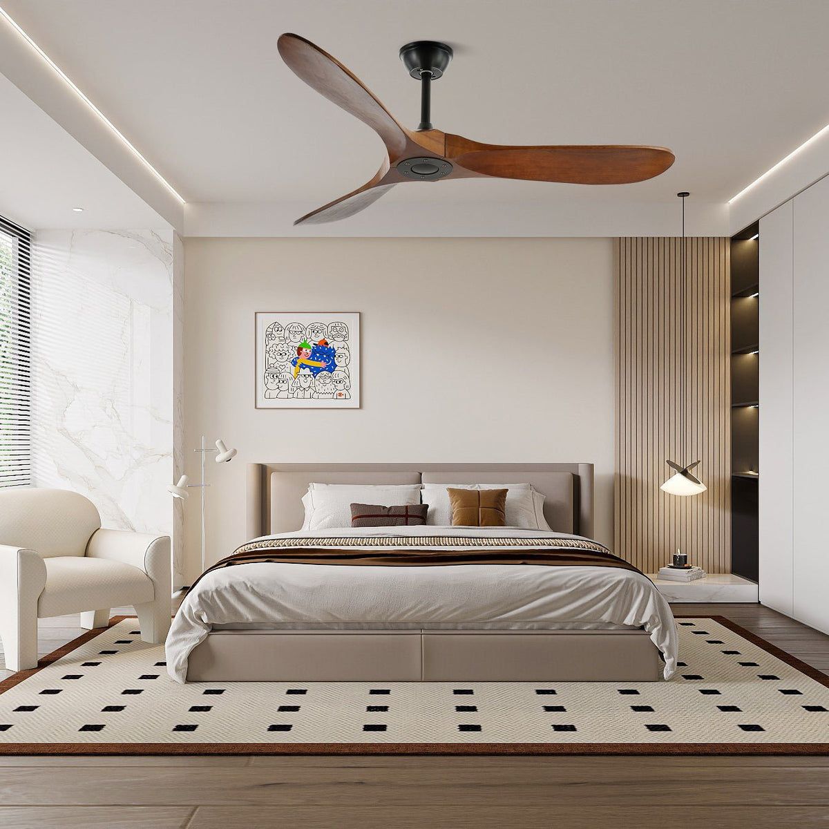 Orano Wood Contemporary Ceiling Fan