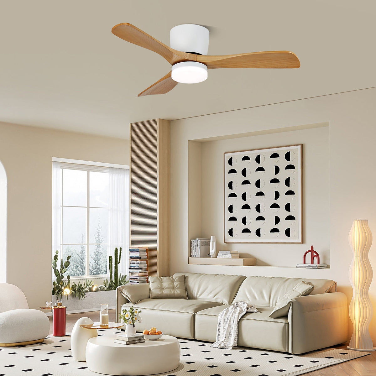 Matteo Wooden 42"/52" Ceiling Fan With Light
