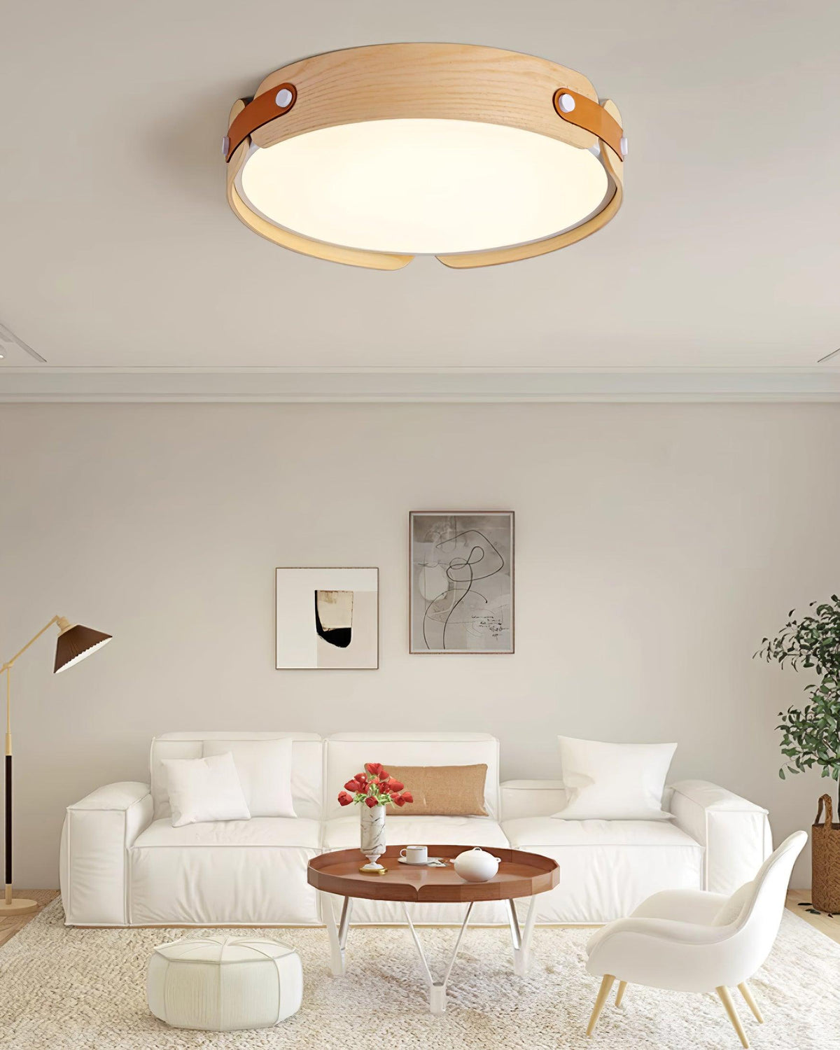 Enva Wood Flush Mount Ceiling Light