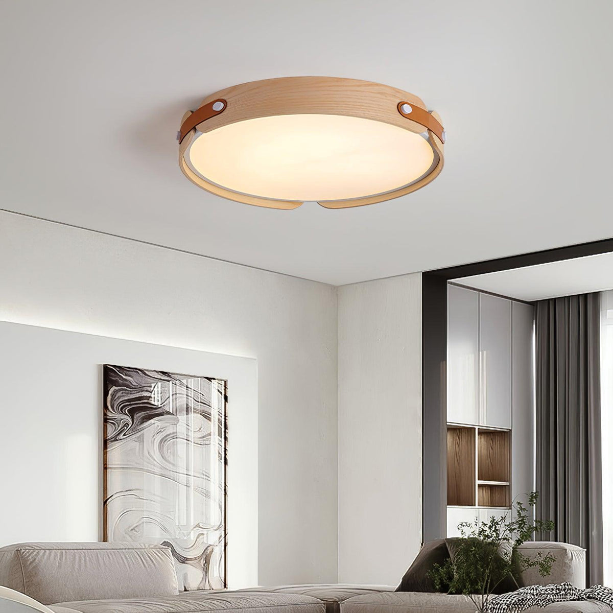 Enva Wood Flush Mount Ceiling Light