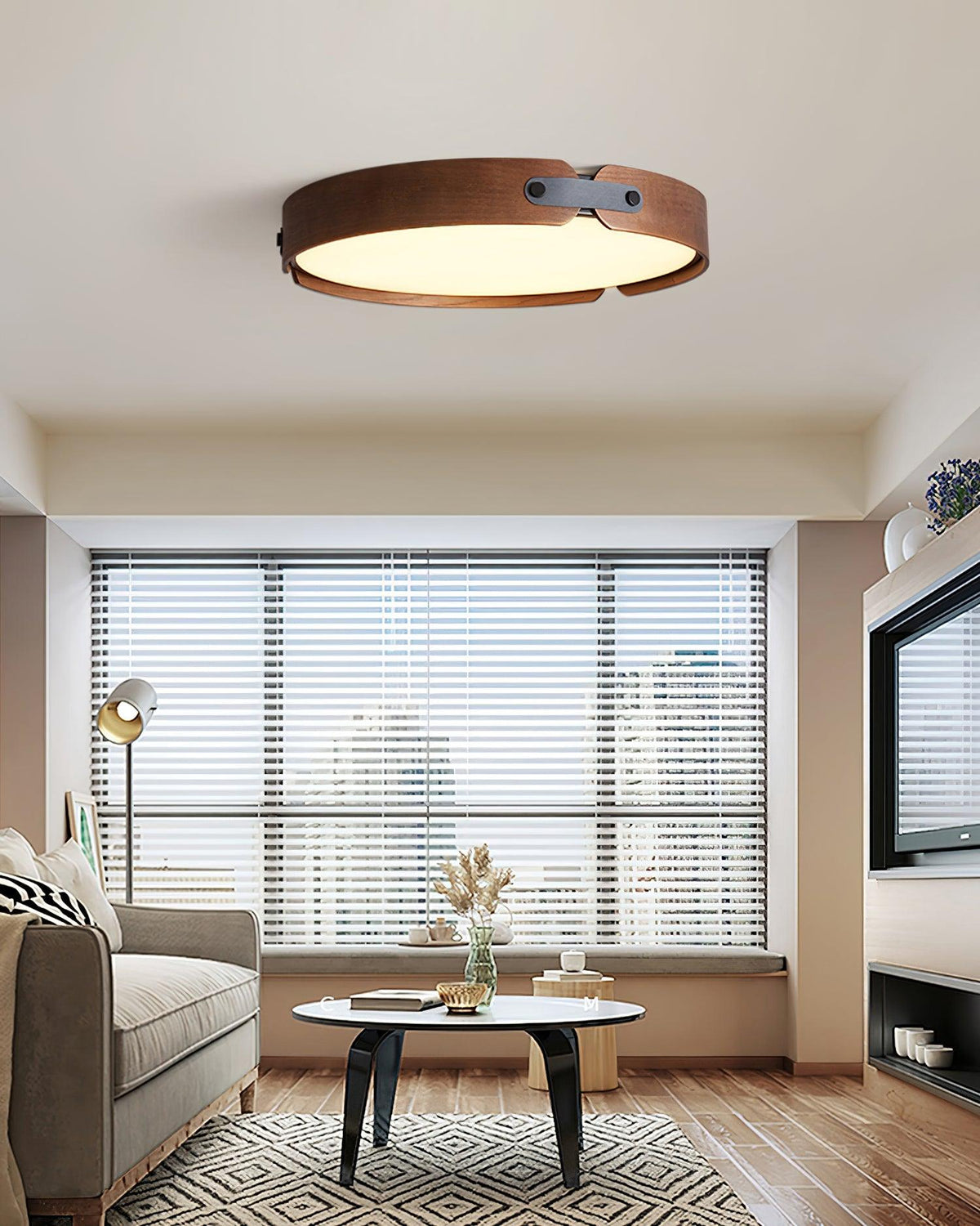 Enva Wood Flush Mount Ceiling Light