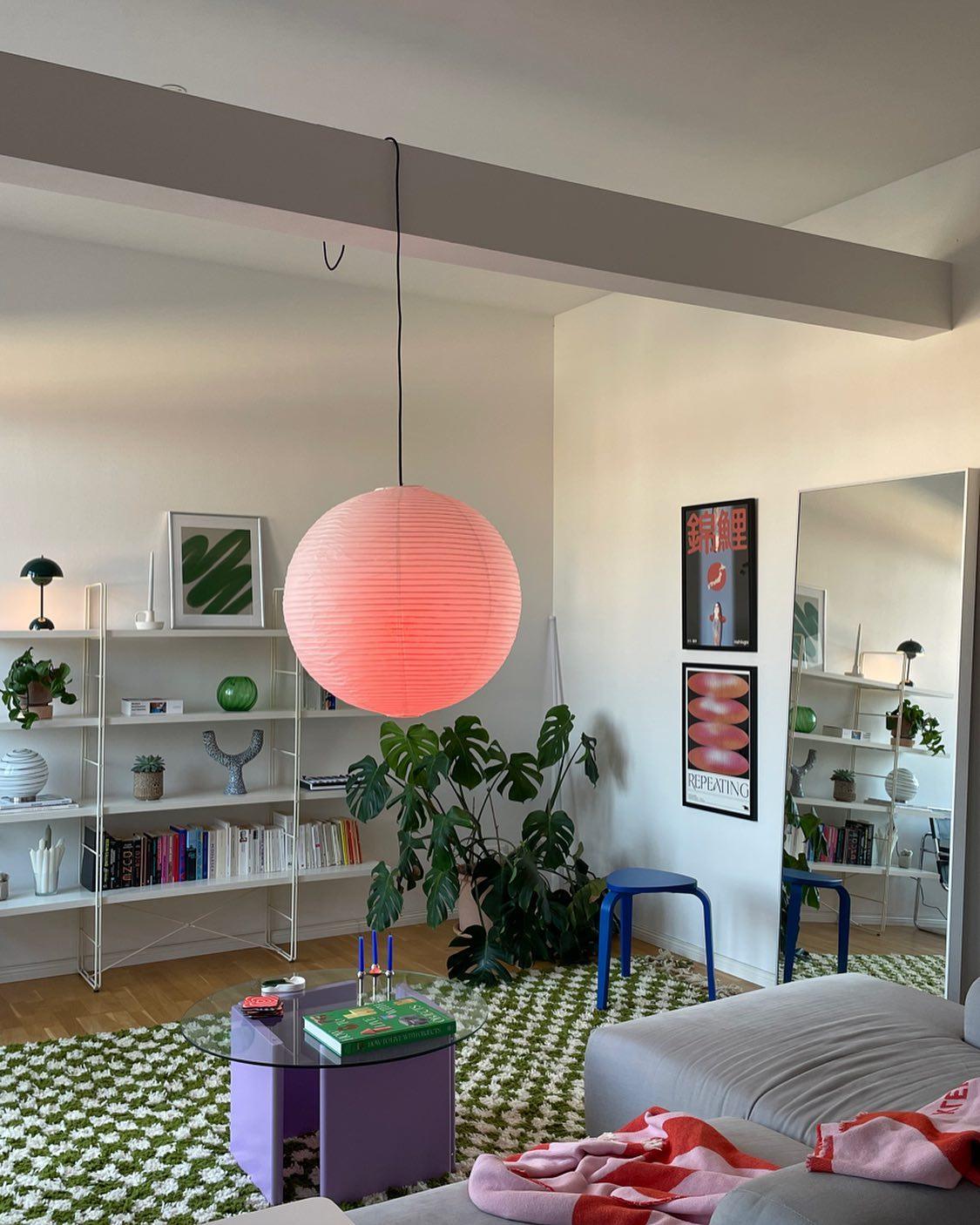 Quaden Paper Globe White Plug Wire Pendant Light