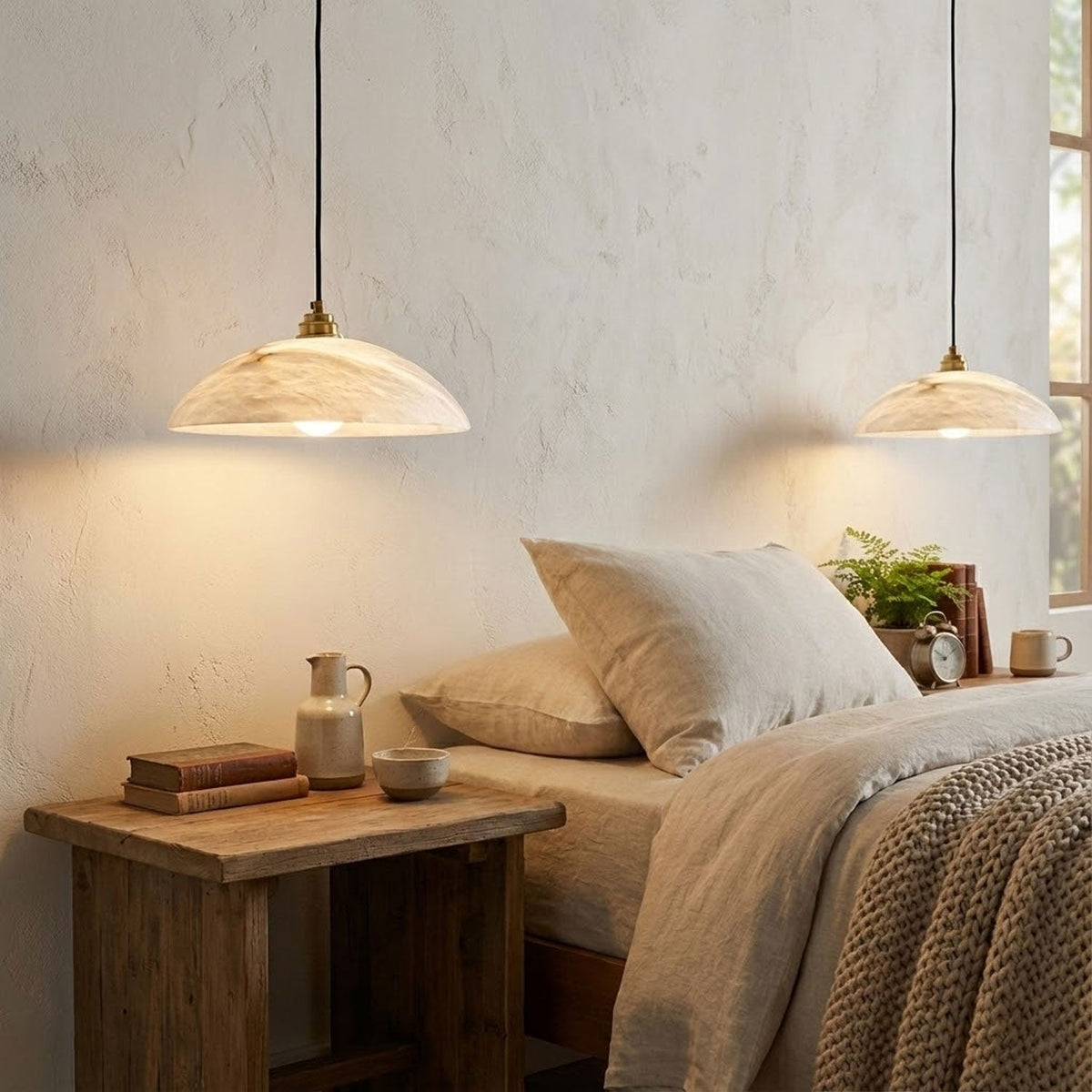 Gesol Alabaster Dome Pendant Light