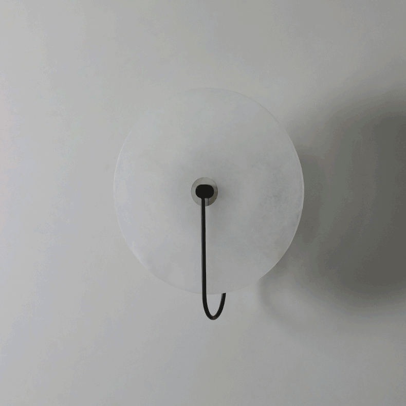 Elora Alabaster LED Wall Lamp Round Iconic Circular