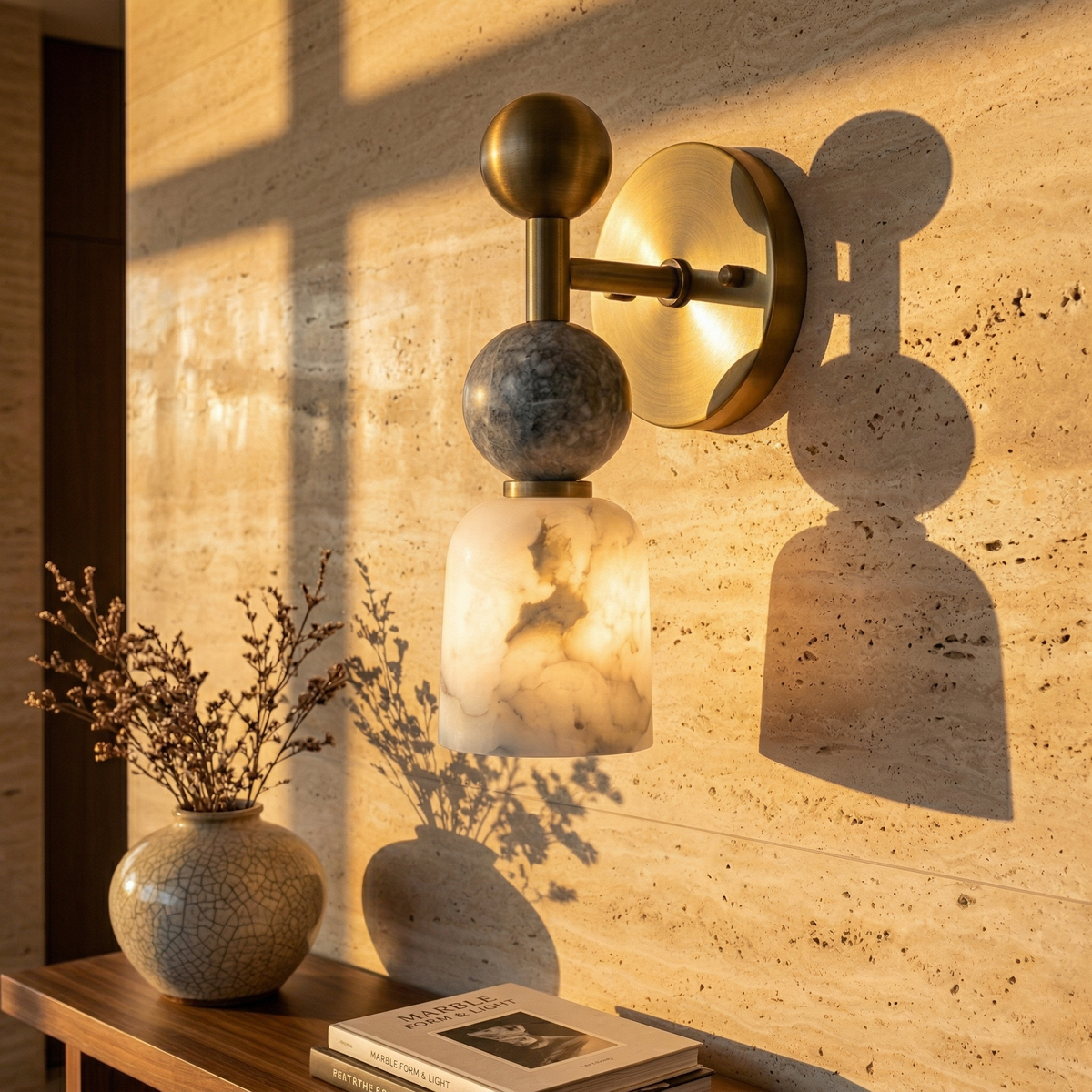 Zabel Alabaster Indoor Wall Light