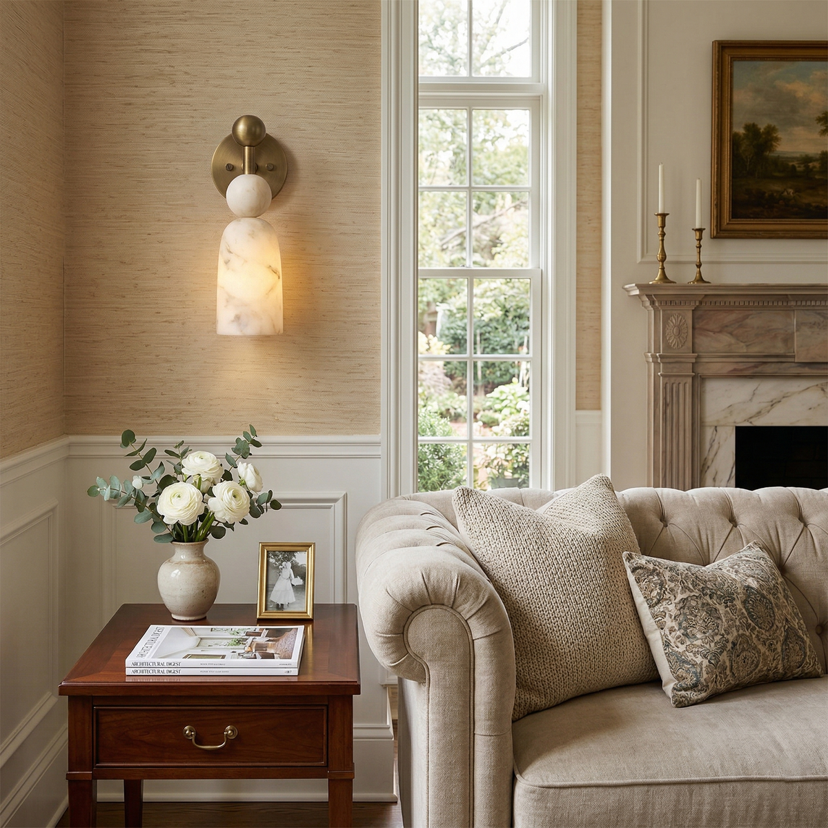 Zabel Alabaster Indoor Wall Light