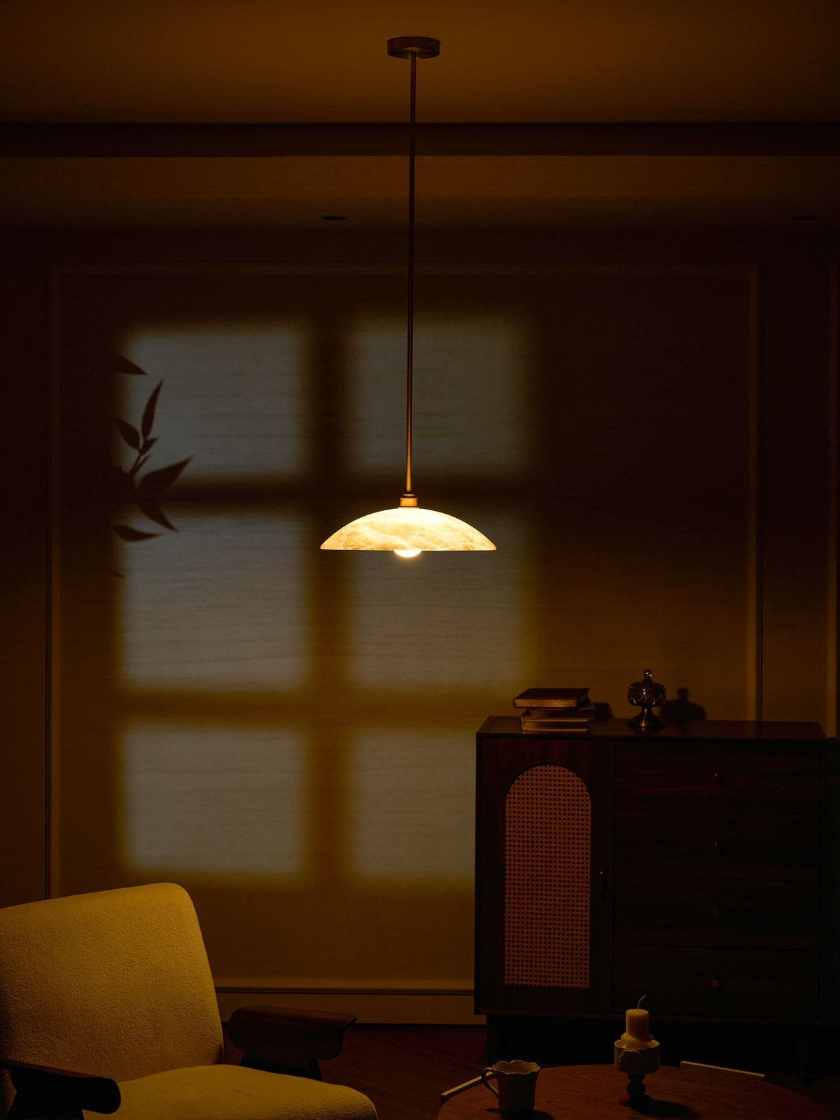 Gesol Alabaster Dome Pendant Light