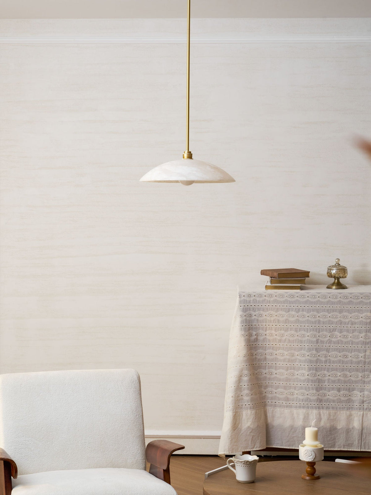 Gesol Alabaster Dome Pendant Light