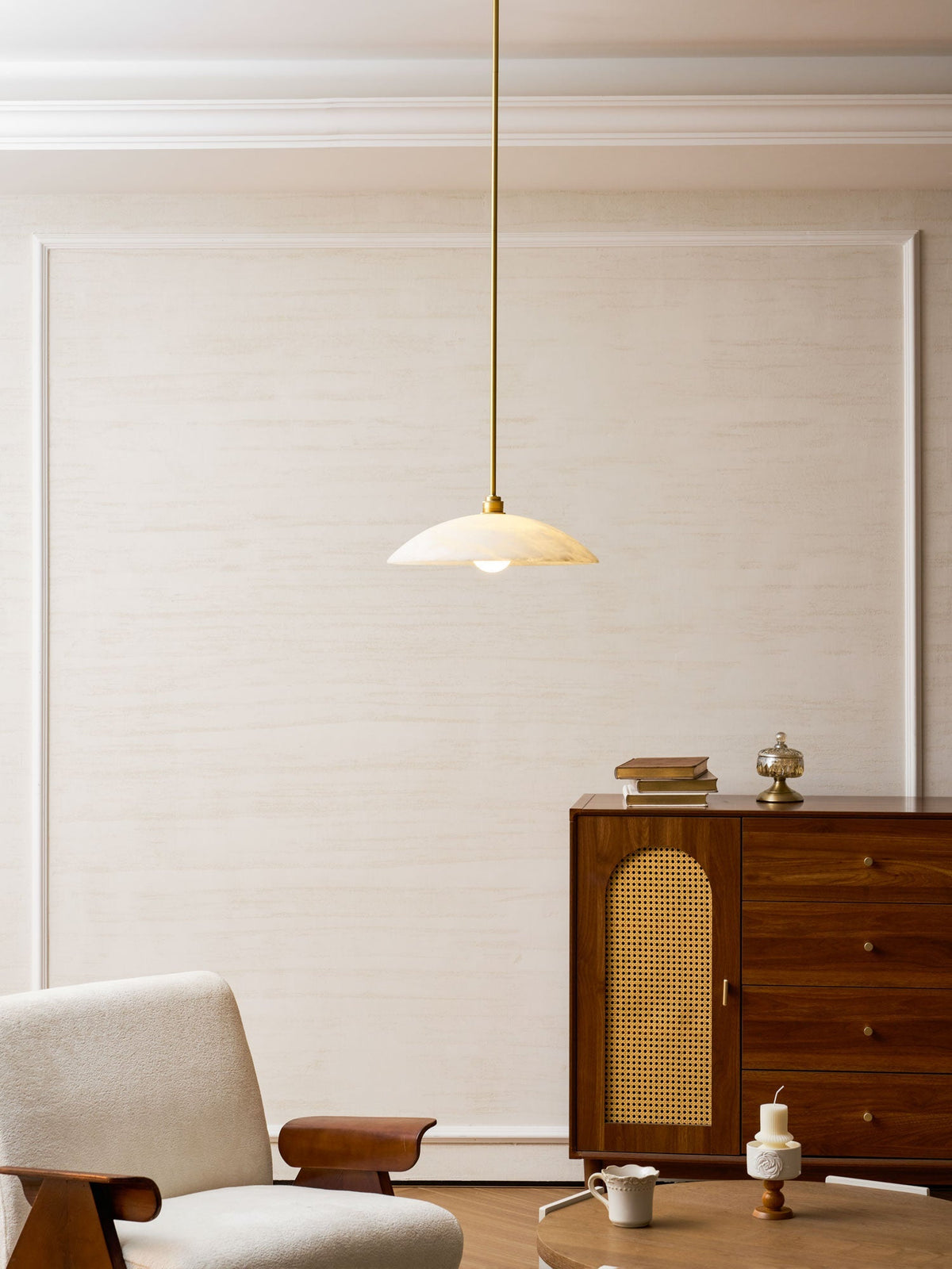 Gesol Alabaster Dome Pendant Light