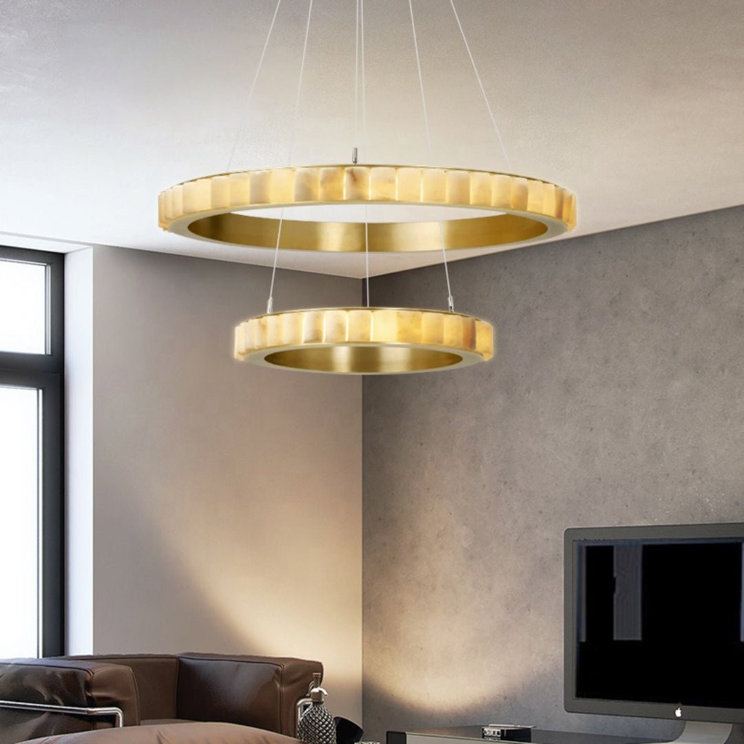 Aurelia Double Ring Alabaster Chandelier
