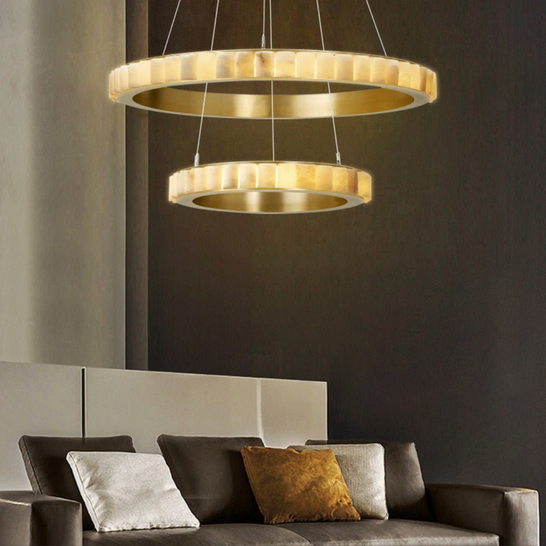 Aurelia Double Ring Alabaster Chandelier