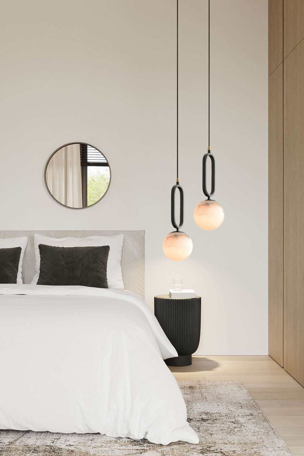 Gloruvyd Minimalist Ball Alabaster Pendant Light