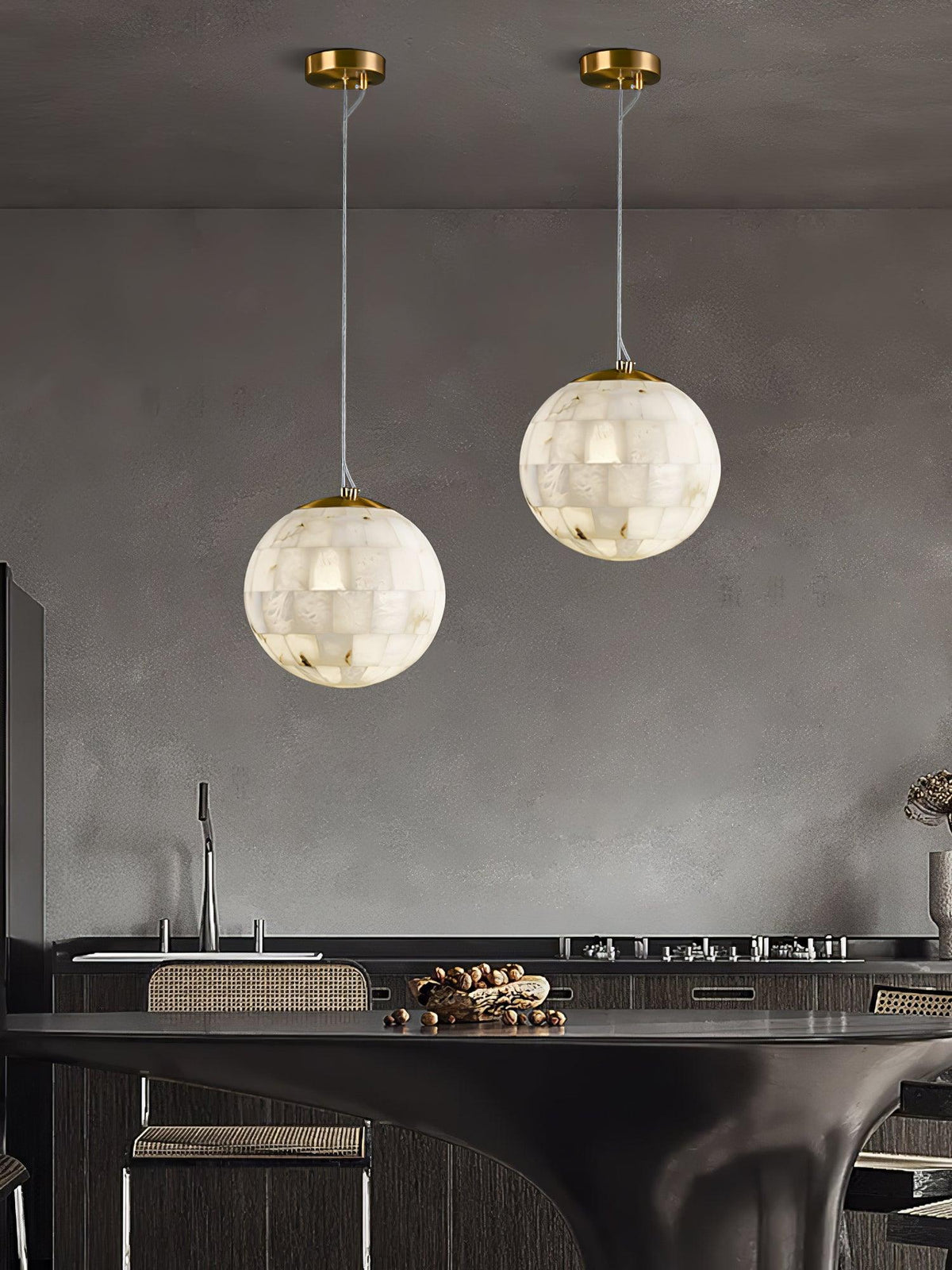 Amo Alabaster Globe Pendant Light