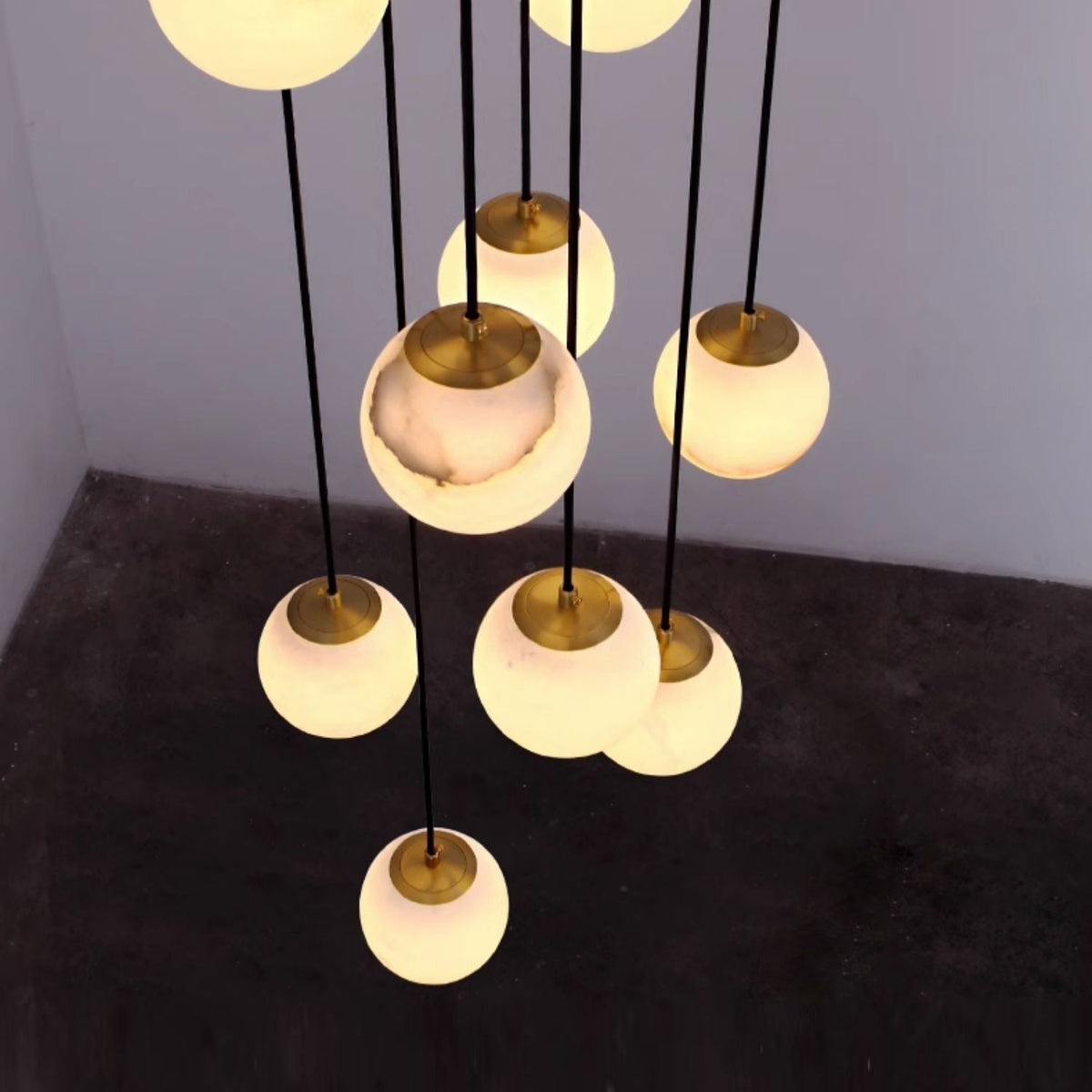 Gloruvye Balls Modern Cluster Alabaster  Chandelier