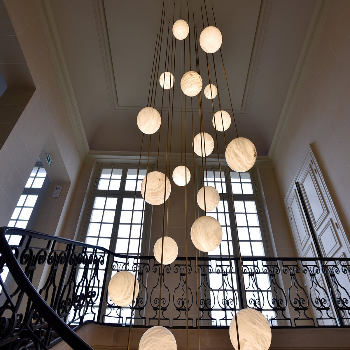 Belen Balls Modern Cluster Alabaster  Chandelier