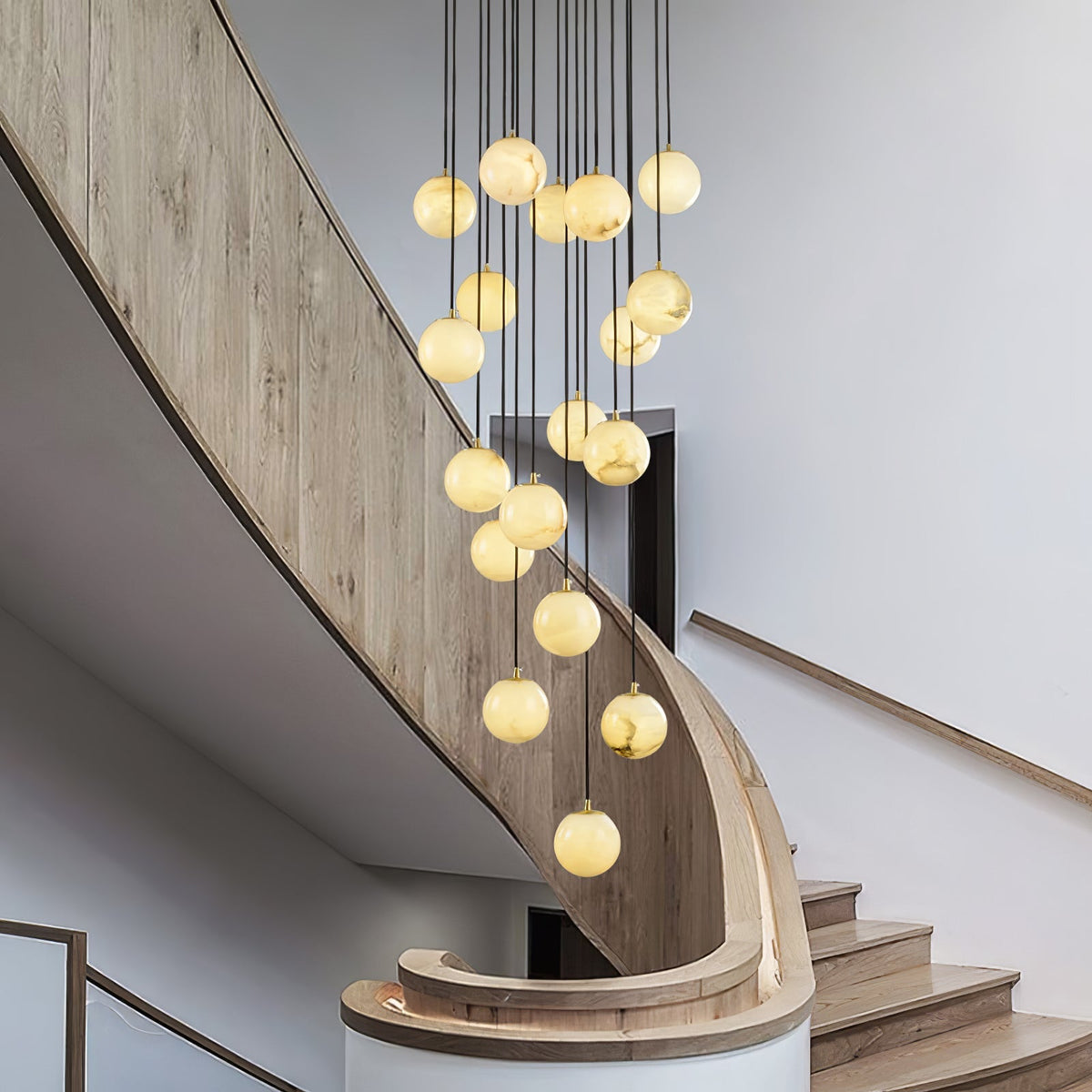 Gloruvye Balls Modern Cluster Alabaster  Chandelier