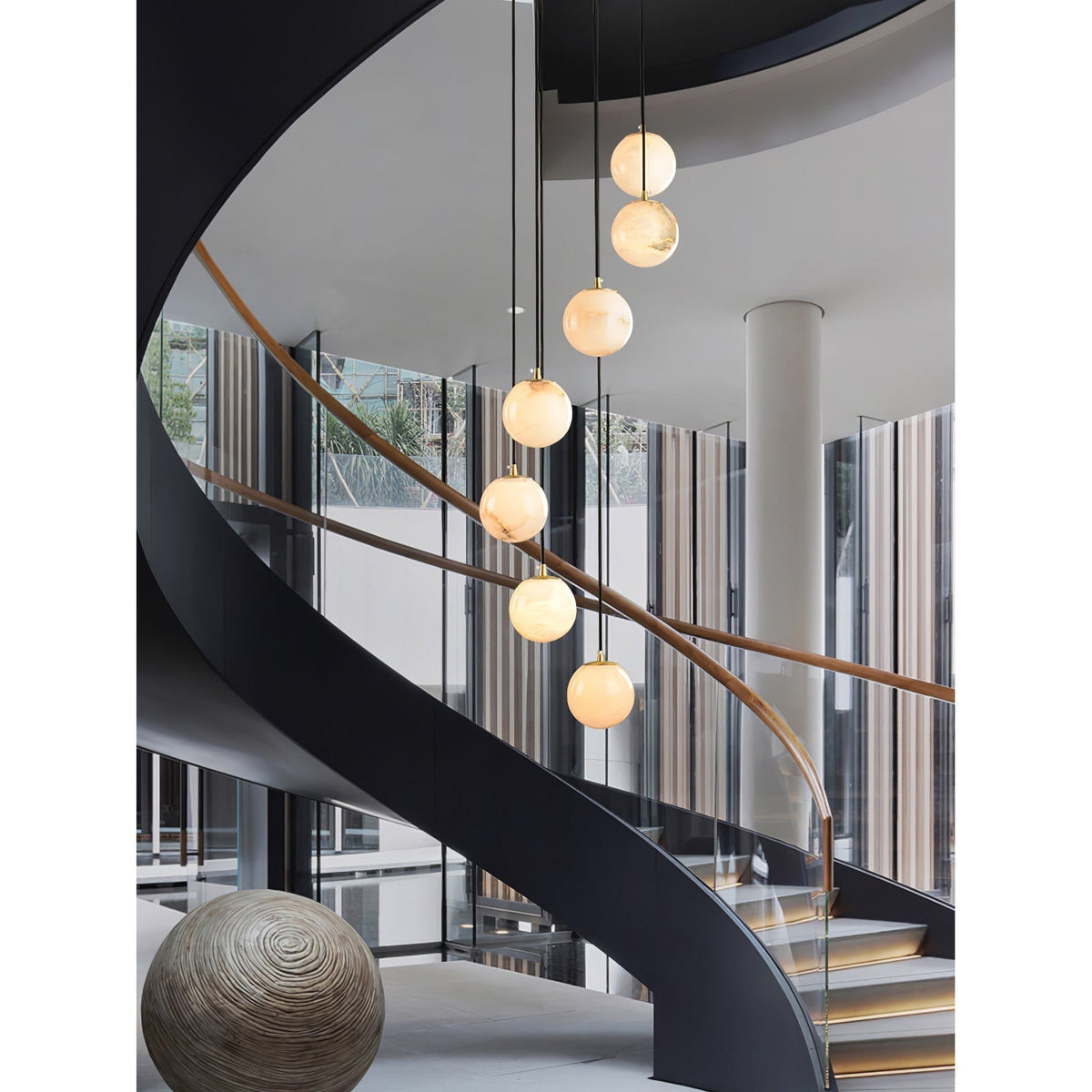 Gloruvye Balls Modern Cluster Alabaster  Chandelier