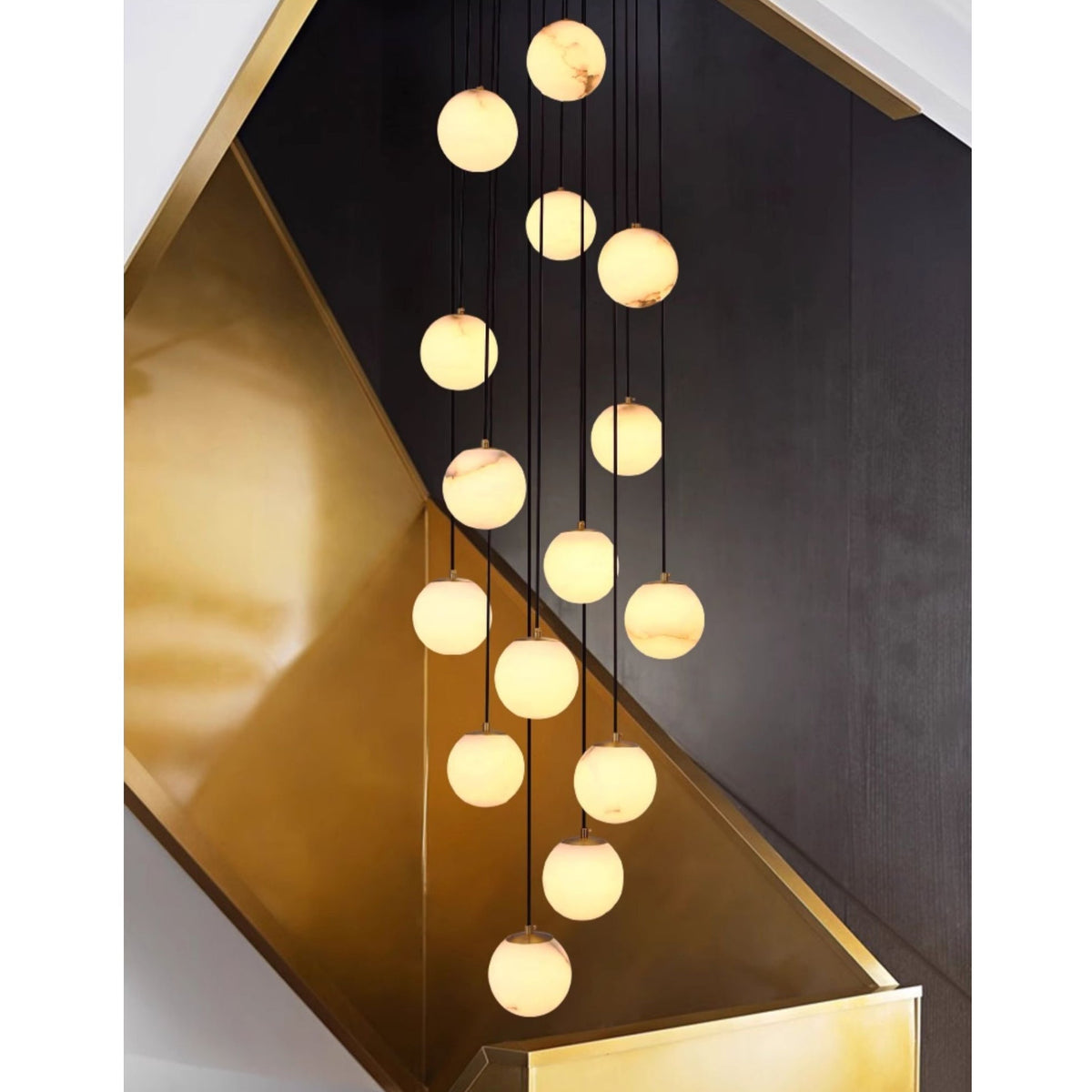 Gloruvye Balls Modern Cluster Alabaster  Chandelier