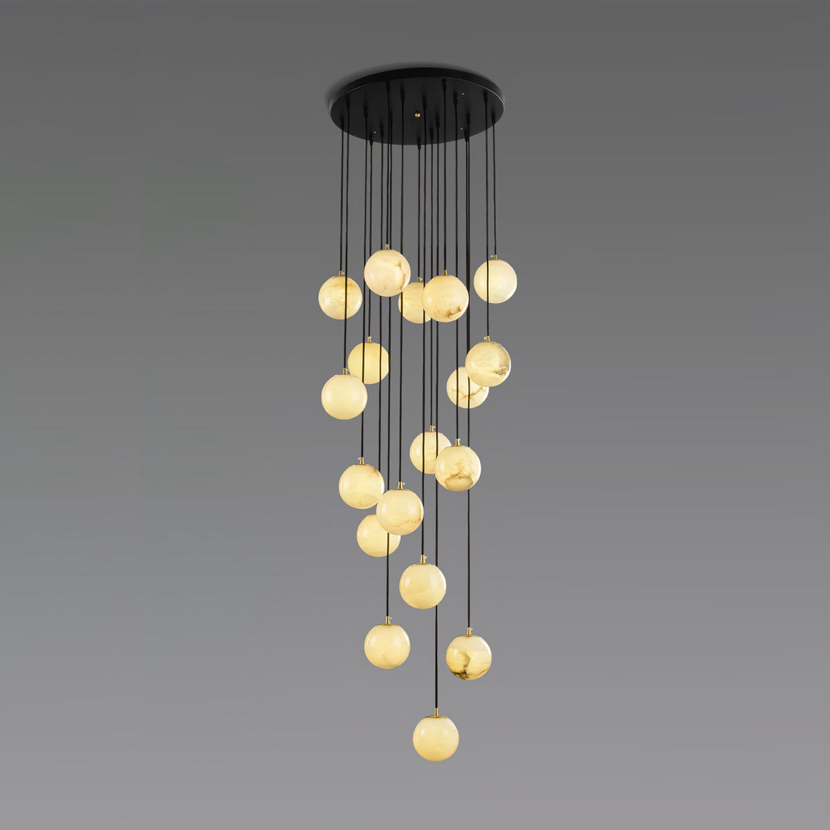 Belen Balls Modern Cluster Alabaster  Chandelier