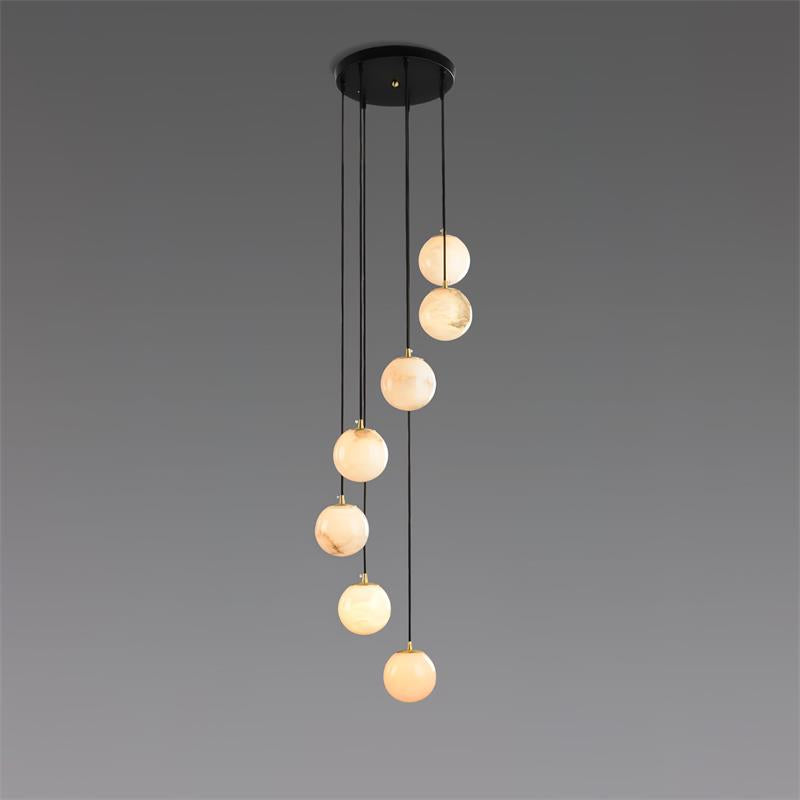 Belen Balls Modern Cluster Alabaster  Chandelier