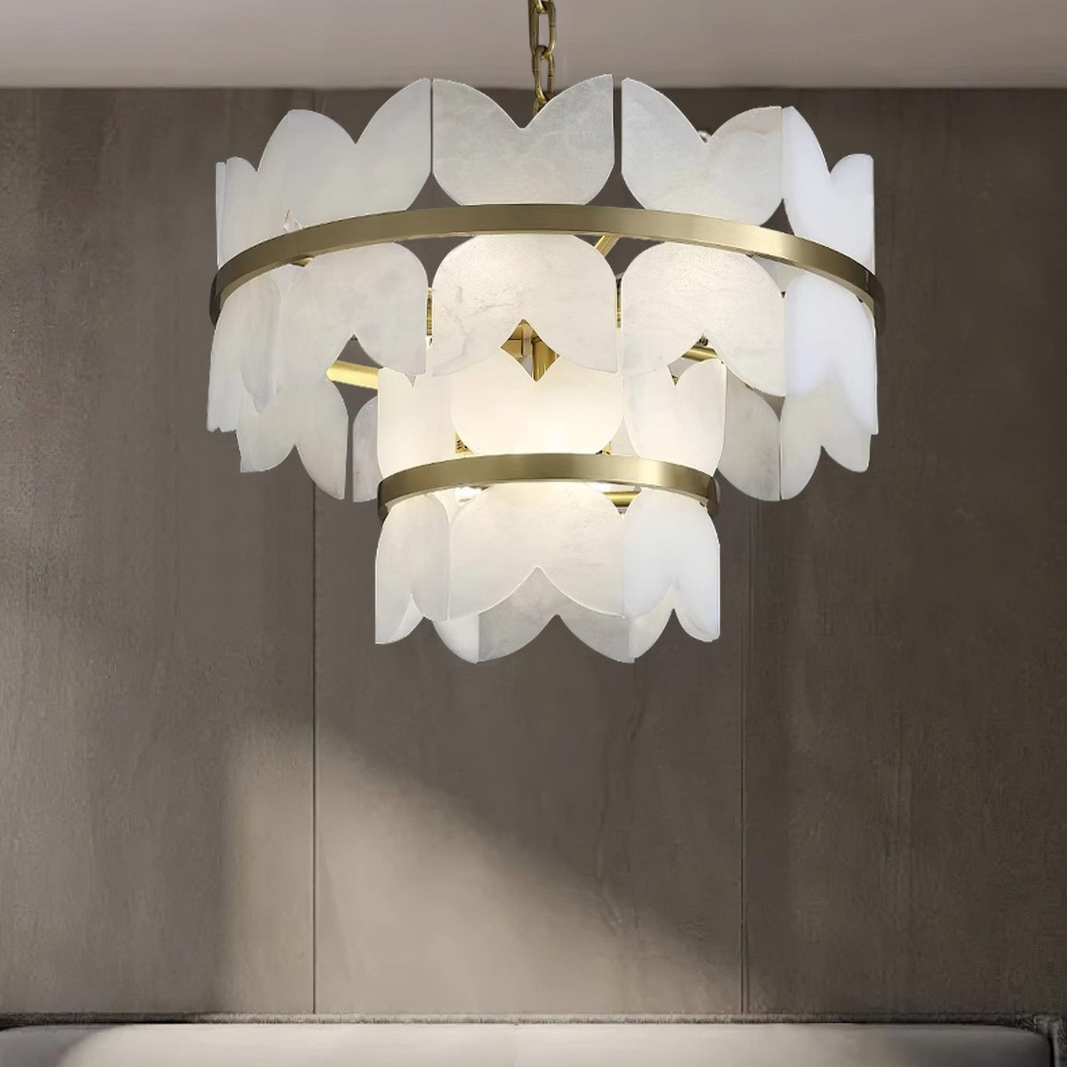Seraphina Vintage Alabaster Chandelier Light