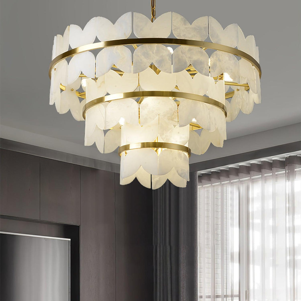 Seraphina Vintage Alabaster Chandelier Light