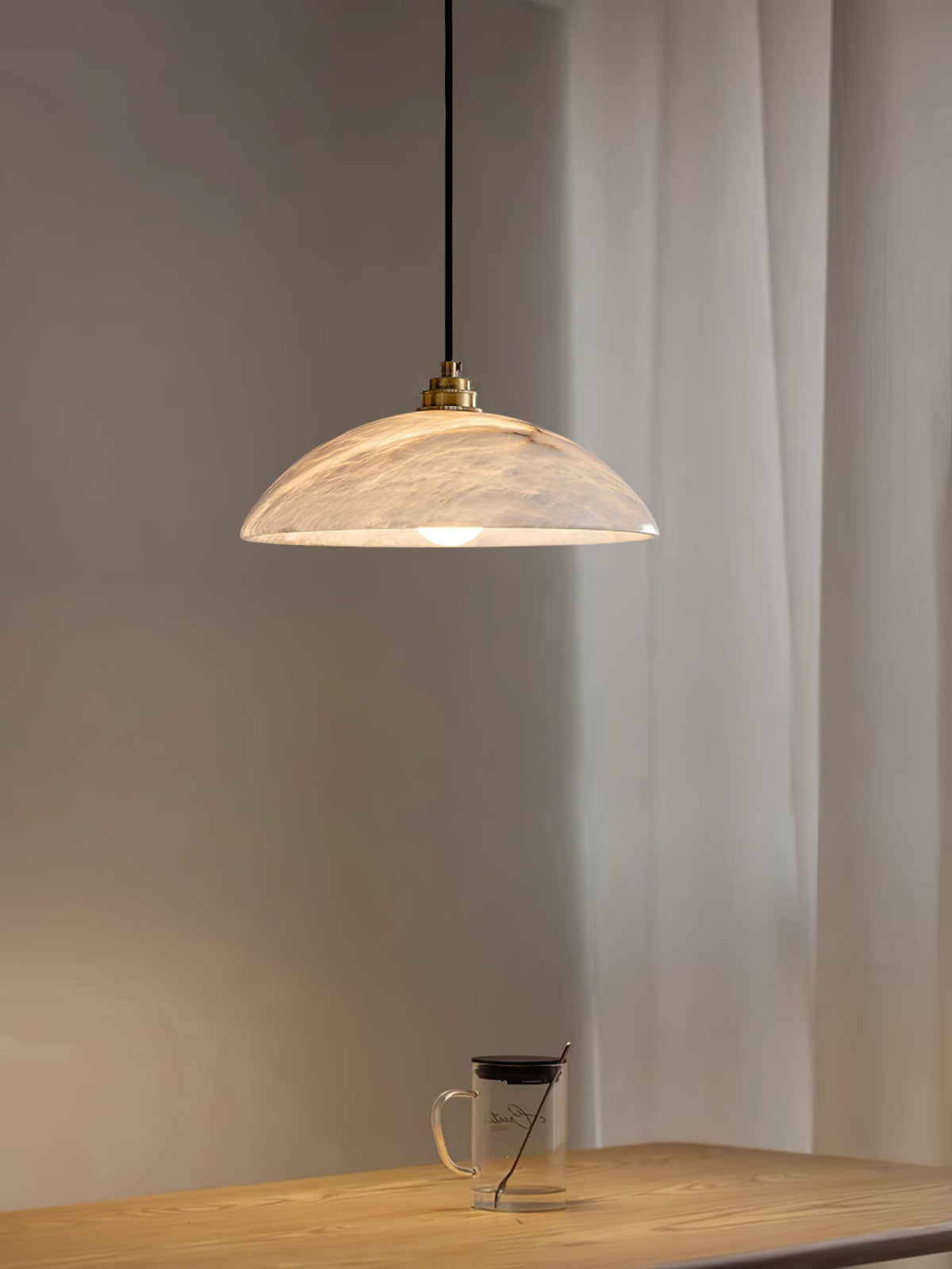 Gesol Alabaster Dome Pendant Light