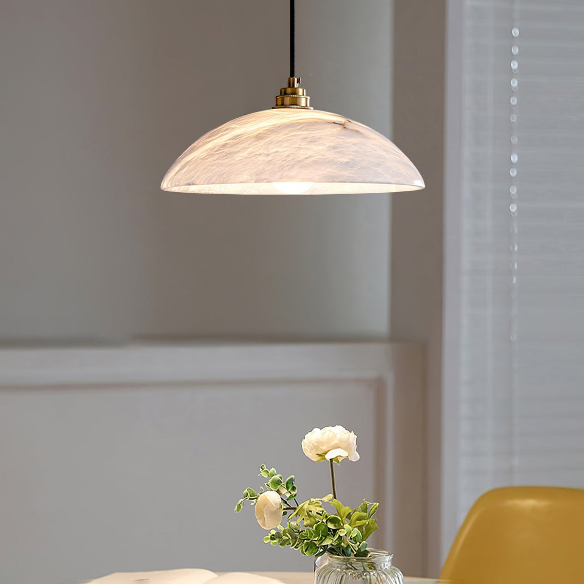 Gesol Alabaster Dome Pendant Light