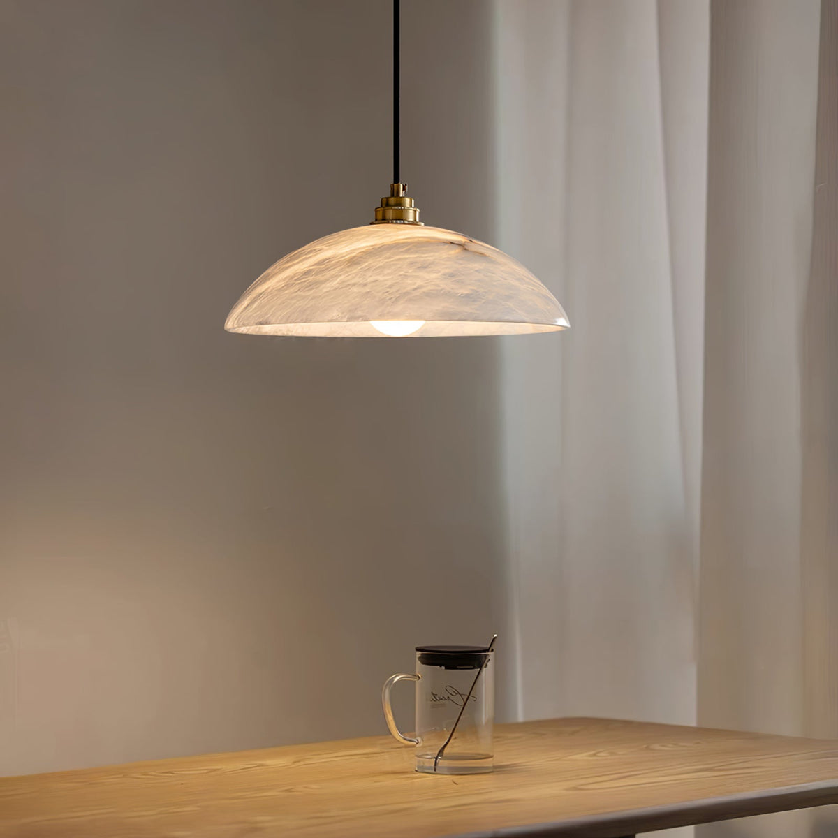 Gesol Alabaster Dome Pendant Light