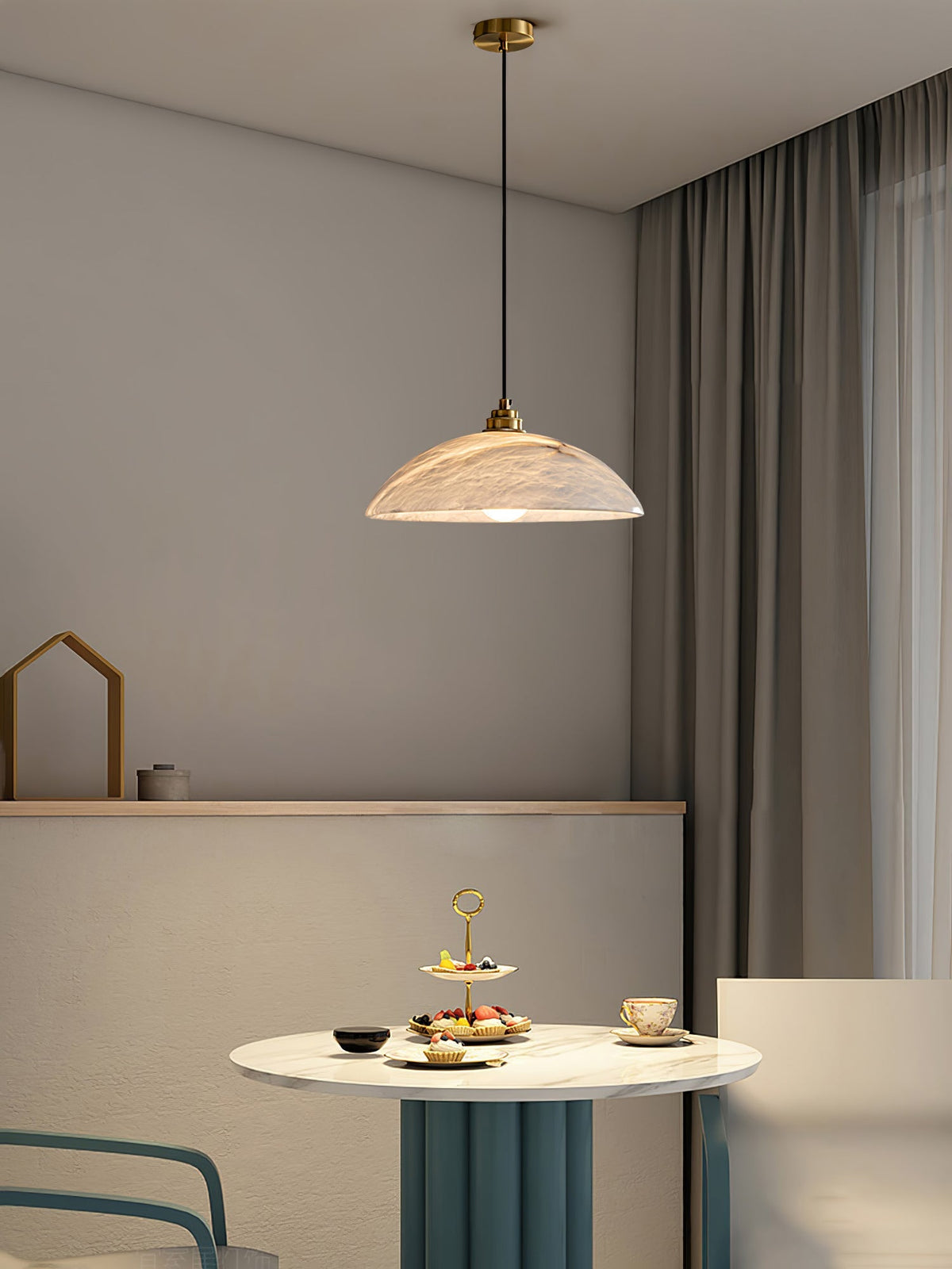 Gesol Alabaster Dome Pendant Light