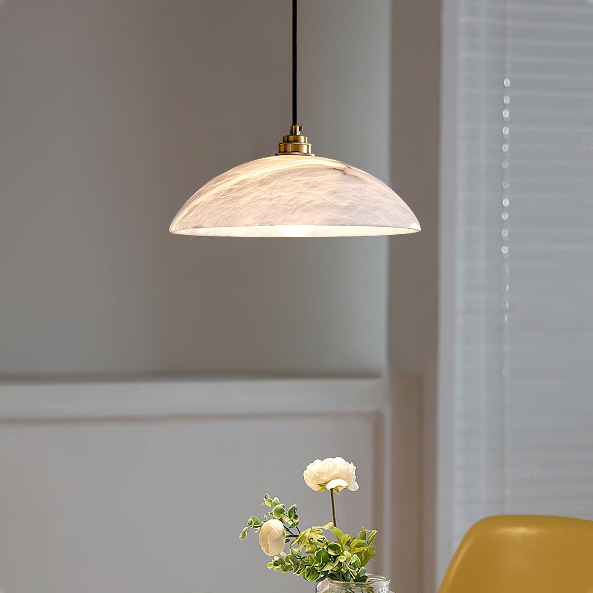 Gesol Alabaster Dome Pendant Light