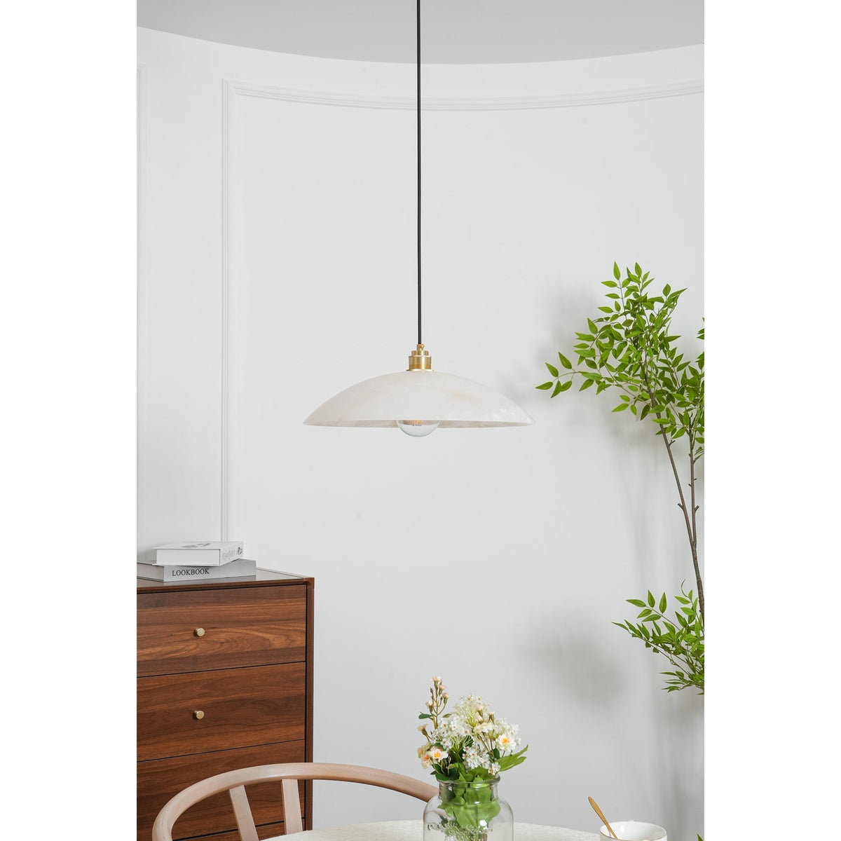 Ljomuvyd Individual Creativity Dome Alabaster Pendant Light
